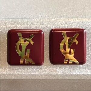 Fashion Jewelry Burgundy and Gold Earrings
